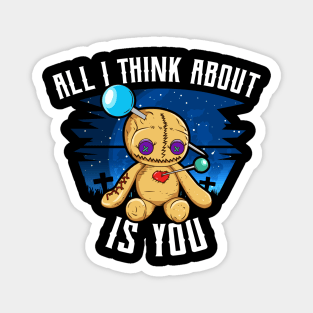 Funny Voodoo Doll All I think about is you Halloween Trick or Treat Magnet
