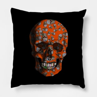 Orange Skull Pillow