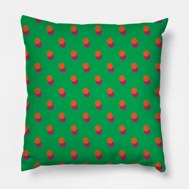 Red Polka Dots Pattern Pillow by Brobocop