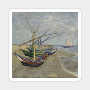 Vincent Van Gogh- Fishing boats on the Beach at Saintes-Maries Magnet