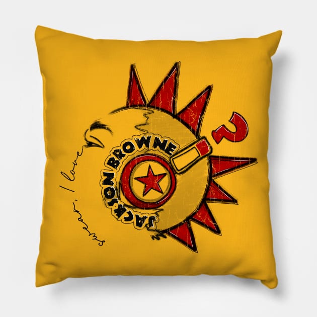 I Love Jackson Browne 2Tone Pillow by VACO SONGOLAS