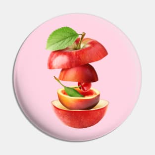 Apple Peach Cherry Gifts Vegetarian Pin