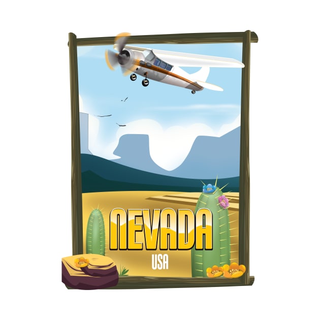 Nevada USA vintage travel poster by nickemporium1