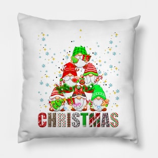 Merry Christmas Gnome Family Funny Xmas Tree Women Men Kids Pillow