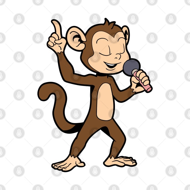 Singing ape with microphone - monkey by Modern Medieval Design