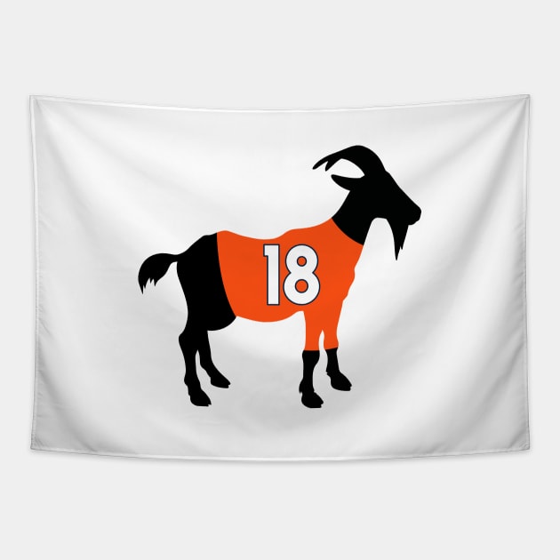 Peyton Manning GOAT Tapestry by cwijeta