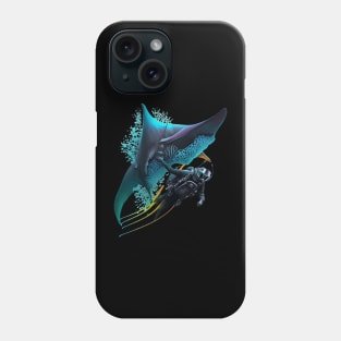 Scubadiving with Manta ray Phone Case