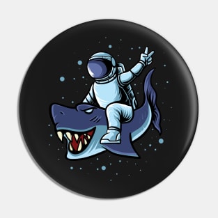 Astronaut with a blue shark Pin