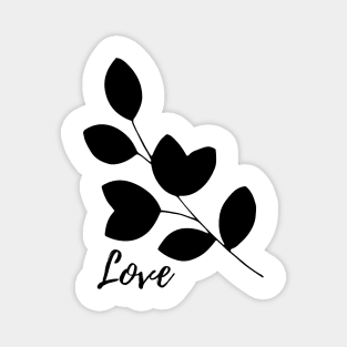 black color leaves love art illustration Magnet