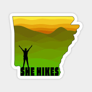 "She Hikes" Arkansas Design Magnet