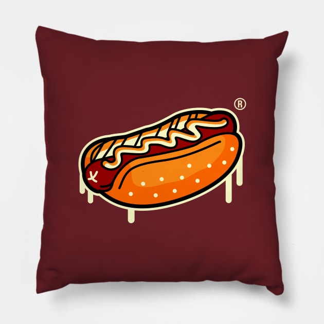 hot dog show Pillow by sober artwerk