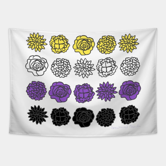 Non-Binary Flower Flag Tapestry by SpectacledPeach