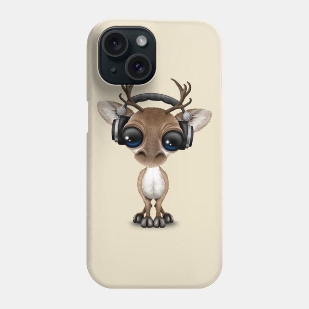 Cute Musical Reindeer Dj Wearing Headphones Phone Case by jeffbartels