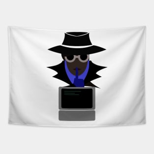 Lady Black Shush (Afro W/Computer): A Cybersecurity Design Tapestry