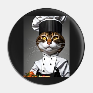 Chef Cat - Modern Digital Art Pin