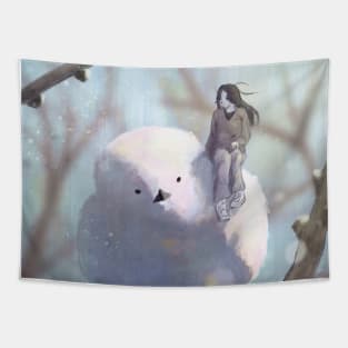 Snow Bird Painting Tapestry