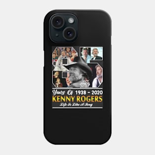 Kenny Rogers // 85 Years Of // Life Is Like A Song - T-Shirt Phone Case