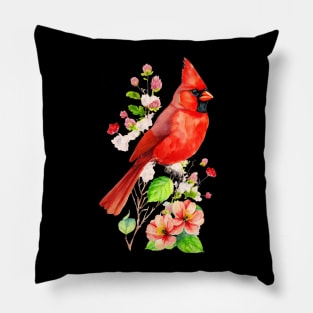 Watercolor Northern Red Cardinal Pillow