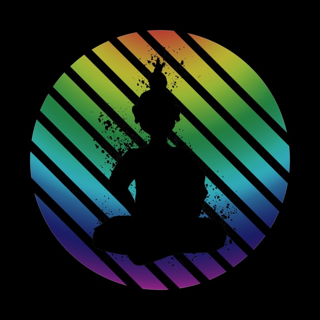 Buddha Meditation Rainbow Circle by ZeichenbloQ