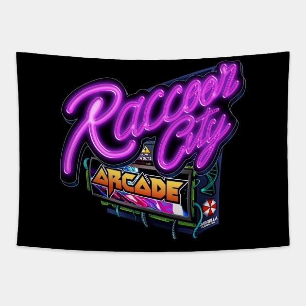 Raccoon City Arcade Tapestry by DRI374