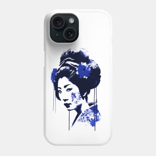 Blue geisha modern art style Phone Case