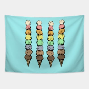 Giant Rainbow Ice Cream Cones Tapestry