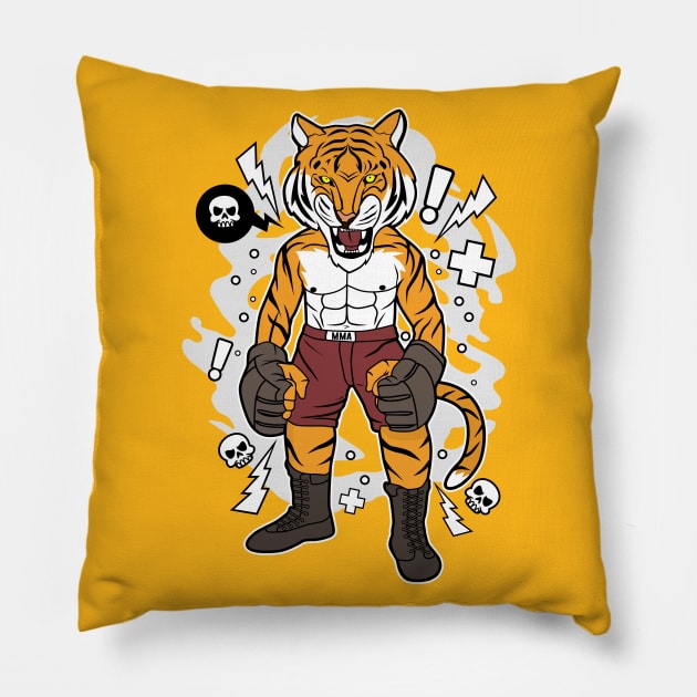 TIGER MMA Pillow by beanbeardy