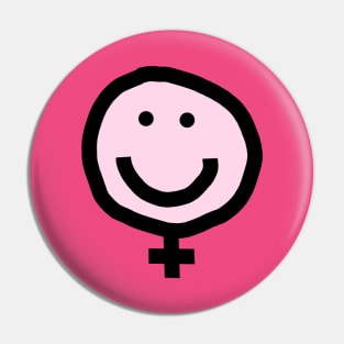 Female Pink Smiley Face Pin