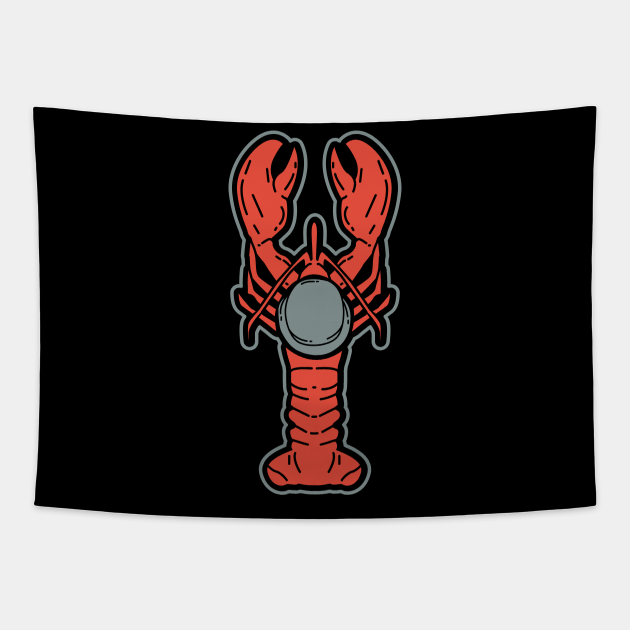 Funny Lobster with hat Seafood Lobster Tapestry TeePublic