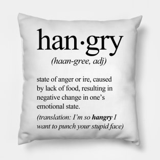 Get Hangry in the Dictionary Pillow