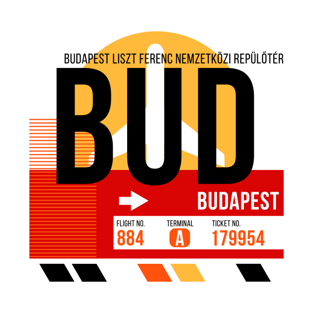 Budapest (BUD) Airport // Sunset Baggage Tag by Now Boarding