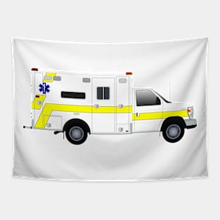 White E350 Horton Ambulance Yellow Stripe Tapestry