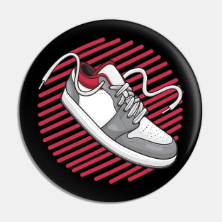 AJ 1 Grey Red Sneaker Pin