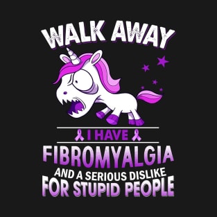 funny fibromyalgia grumpy unicorn warrior T-Shirt