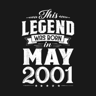 Born In May 2001 Retro Vintage 19th Bday Gift T-Shirt