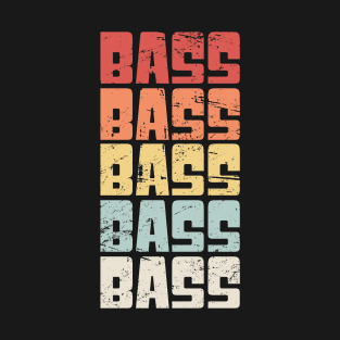 Retro 70s BASS Fishing Text T-Shirt