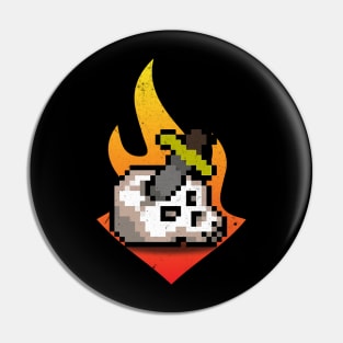 skull on fire Pin