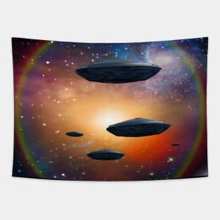 UFO in space Tapestry