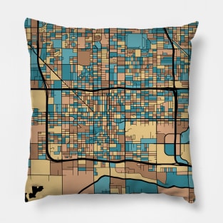 Phoenix Map Pattern in Mid Century Pastel Pillow