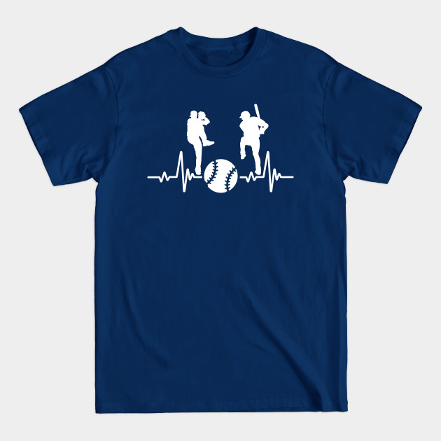 Discover Baseball Heartbeat For Baseball Players And Fans - Baseball Players - T-Shirt