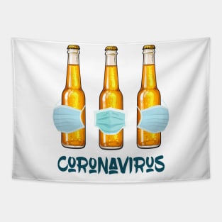 Coronavirus Funny Beer Drinking Tapestry