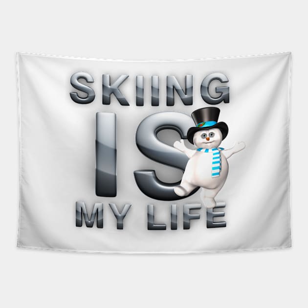 Skiing is My Life Tapestry by teepossible