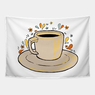 Floral Coffee Cup of Joe Tapestry