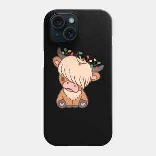 Cute Christmas Scottish Highland Cow Phone Case