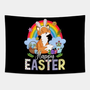 Fennec Fox Happy Easter Eggs Bunny Easter Day Tapestry