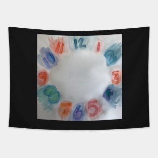 Clock with Numbers Tapestry