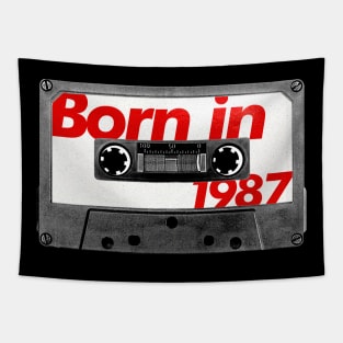 Born in 1987  ///// Retro Style Cassette Birthday Gift Design Tapestry