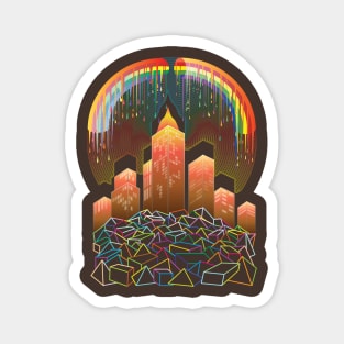 City with the rainbow pride Magnet