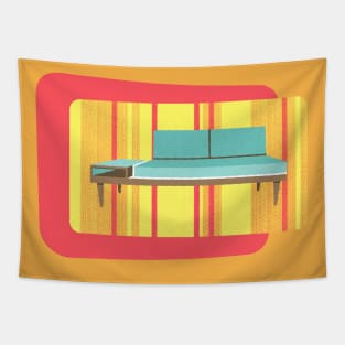 Mid Century Mod - Mod Furniture Design -- Daybed With Side Table Tapestry