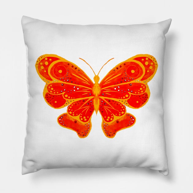 Orange Butterfly Orange Butterfly Pillow TeePublic